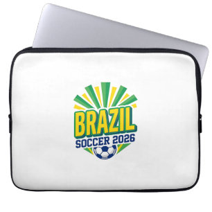 Braziliaans Voetbal 2026 Voetbal Vet Land Typograf Laptop Sleeve