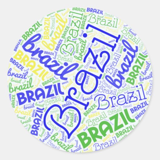 Braziliaans Word Cloud Ronde Sticker (Voorkant)