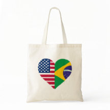 Braziliaanse Amerikaanse liefde Canvas tas