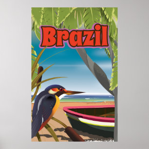 Braziliaanse Beach Post Card-reisafdruk Poster