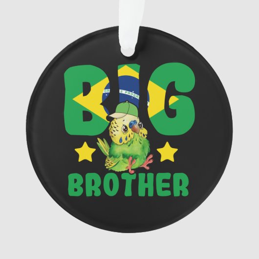Braziliaanse Big Brother - Vogel met Brazilië Vlag Ornament (voorkant)