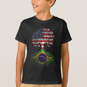 Braziliaanse boomvlag met ruitjes t-shirt