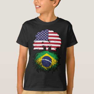 Braziliaanse Braziliaanse Amerikaanse vlag T-shirt
