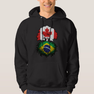 Braziliaanse Braziliaanse Canadese vlag voor booms Hoodie