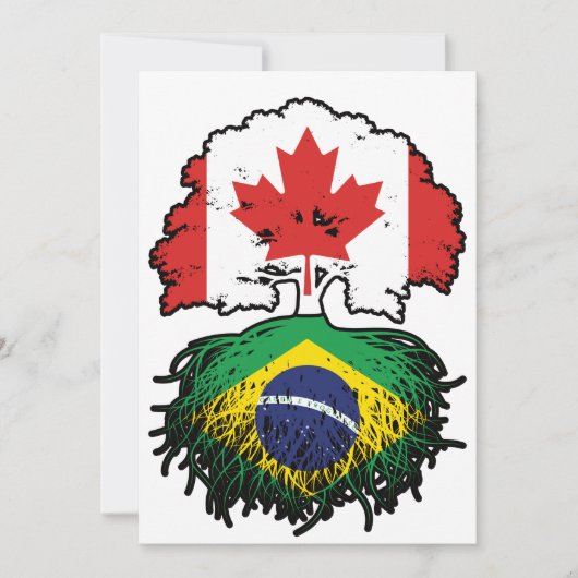 Braziliaanse Braziliaanse Canadese vlag voor booms Kaart (Voorkant)