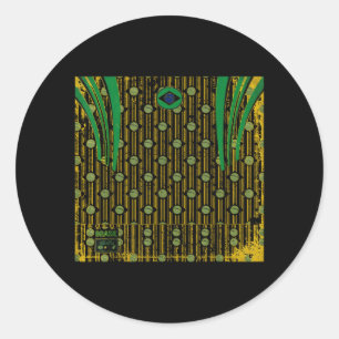 Braziliaanse cadeau vlag Braziliaanse fan vintage Ronde Sticker