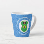 Braziliaanse Chanoeka engel vlag gepersonaliseerd Latte Mok (Rechterhoek)