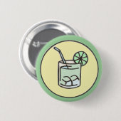 braziliaanse cipirinha cocktail ronde button 5,7 cm (Voorkant /achterkant)