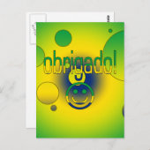 Braziliaanse Geschenken Dank u / Obrigado Face Briefkaart (Voorkant / Achterkant)