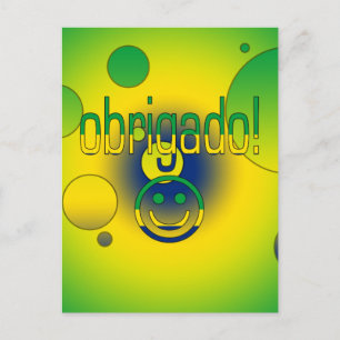 Braziliaanse Geschenken Dank u / Obrigado Face Briefkaart