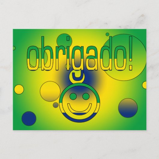 Braziliaanse Geschenken Dank u / Obrigado Face Briefkaart (Voorkant)