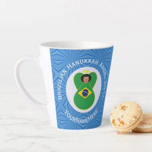 Braziliaanse Hanukkah Engel Vlag Gepersonaliseerd  Latte Mok