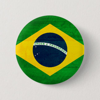 Braziliaanse houtvlag ronde button 5,7 cm