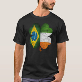 Braziliaanse Ierse Shamrock Brazilië Ierland Vlag T-shirt