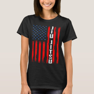 Braziliaanse Jiu Jitsu American Flag US Sport T-shirt