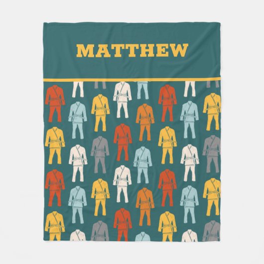 Braziliaanse Jiu Jitsu BJJ Gi Uniform Personalized Fleece Deken (Voorkant)