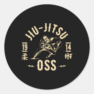 Braziliaanse Jiu Jitsu E Suave Oss BJJ Vechtgeest Ronde Sticker