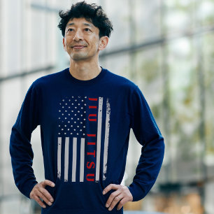 Braziliaanse Jiu Jitsu Fan Patriotic Flag T-shirt