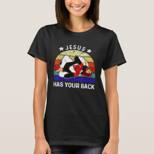 Braziliaanse Jiu Jitsu Jesus Jesus heeft uw rug T-shirt