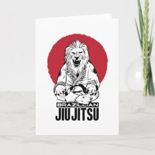 Braziliaanse Jiu Jitsu Lion Red Sunset Kaart