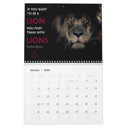 Braziliaanse Jiu Jitsu Motivatie kalender (Jan 2026)