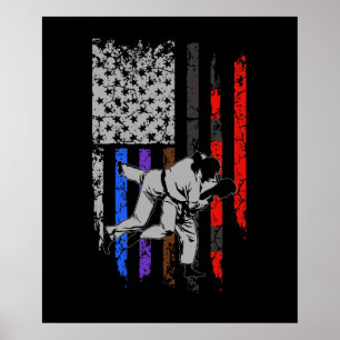 Braziliaanse Jiu Jitsu Stars & Stripes Rank BJJ Fl Poster