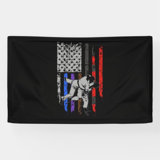 Braziliaanse Jiu Jitsu Stars & Stripes Rank BJJ Fl Spandoek (Horizontaal)