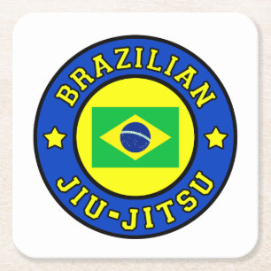 Braziliaanse Jiu Jitsu Vierkante Kartonnen Onderzetter