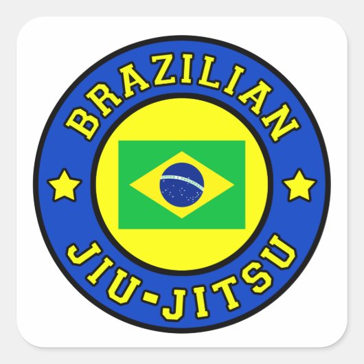 Braziliaanse Jiu Jitsu Vierkante Sticker (Voorkant)