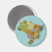 Braziliaanse kaart Koelkast Magnet Magneet (Voorkant / Achterkant)