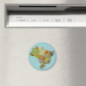 Braziliaanse kaart Koelkast Magnet Magneet (Insitu (Vaatwasser))
