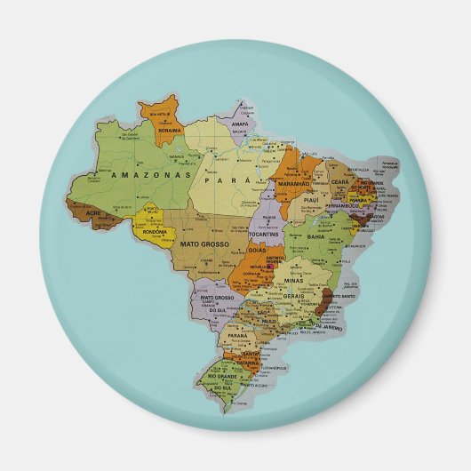 Braziliaanse kaart Koelkast Magnet Magneet (Voorkant)