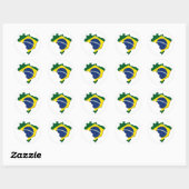 Braziliaanse kaart ronde sticker (Vel)