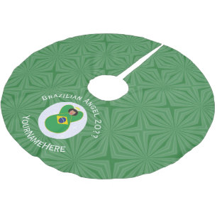 Braziliaanse kerst engel vlag gepersonaliseerd kerstboom rok