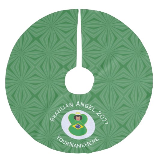 Braziliaanse kerst engel vlag gepersonaliseerd kerstboom rok (Voorkant)