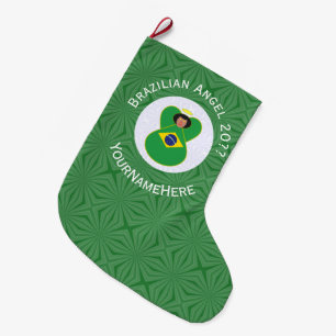 Braziliaanse Kerstengel Vlag Persoonlijk Grote Kerstsok