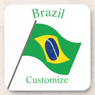 Braziliaanse Landenvlag Thunder_Cove Bier Onderzetter