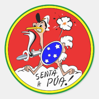 Braziliaanse luchtmacht P-47 Nose Art "Senta a Púa Ronde Sticker