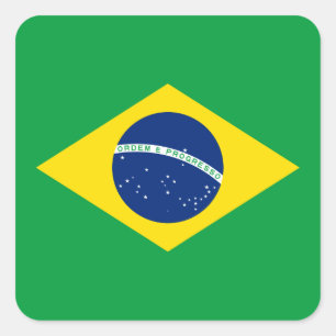 Braziliaanse nationale vlag vierkante sticker
