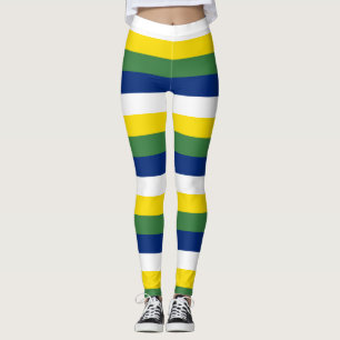 Braziliaanse nationale vlagkleuren horizontaal ges leggings