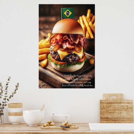 Braziliaanse Picanha Burger 24x36 Poster (Keuken)