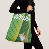 Braziliaanse regenwoudkikkervisposter crossbody tas (Dichtbij)