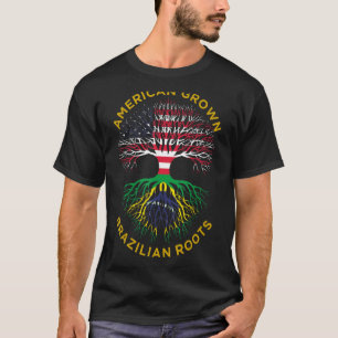 Braziliaanse roots Half Amerikaanse vlag Brazilië T-shirt
