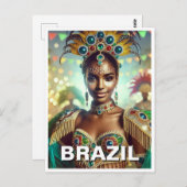 Braziliaanse samba danser briefkaart (Voorkant / Achterkant)