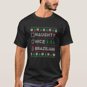 Braziliaanse Stoute Nette Lijst Kerstmannen Lijst T-shirt