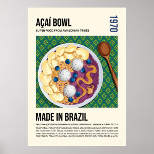 Braziliaanse Superfood Acai Bowl Kunstwerk Poster