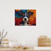 Braziliaanse Terrier Paper Quilling Art Dog Portre Poster (Keuken)