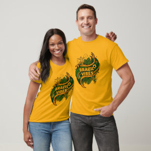 Braziliaanse Tropische Voetbal Fan T-Shirt
