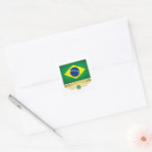 "Braziliaanse trots" Vierkante Sticker (Envelop)