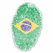 Braziliaanse vingerafdrukvlag sticker (Voorkant)
